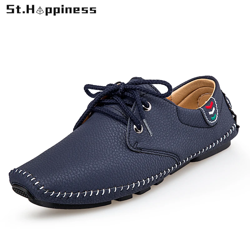 

2022 New Men Casual Shoes Fashion High Quality Leather Driving Shoes Classic Comfortable Handmade For Men Flat Shoes Big Size