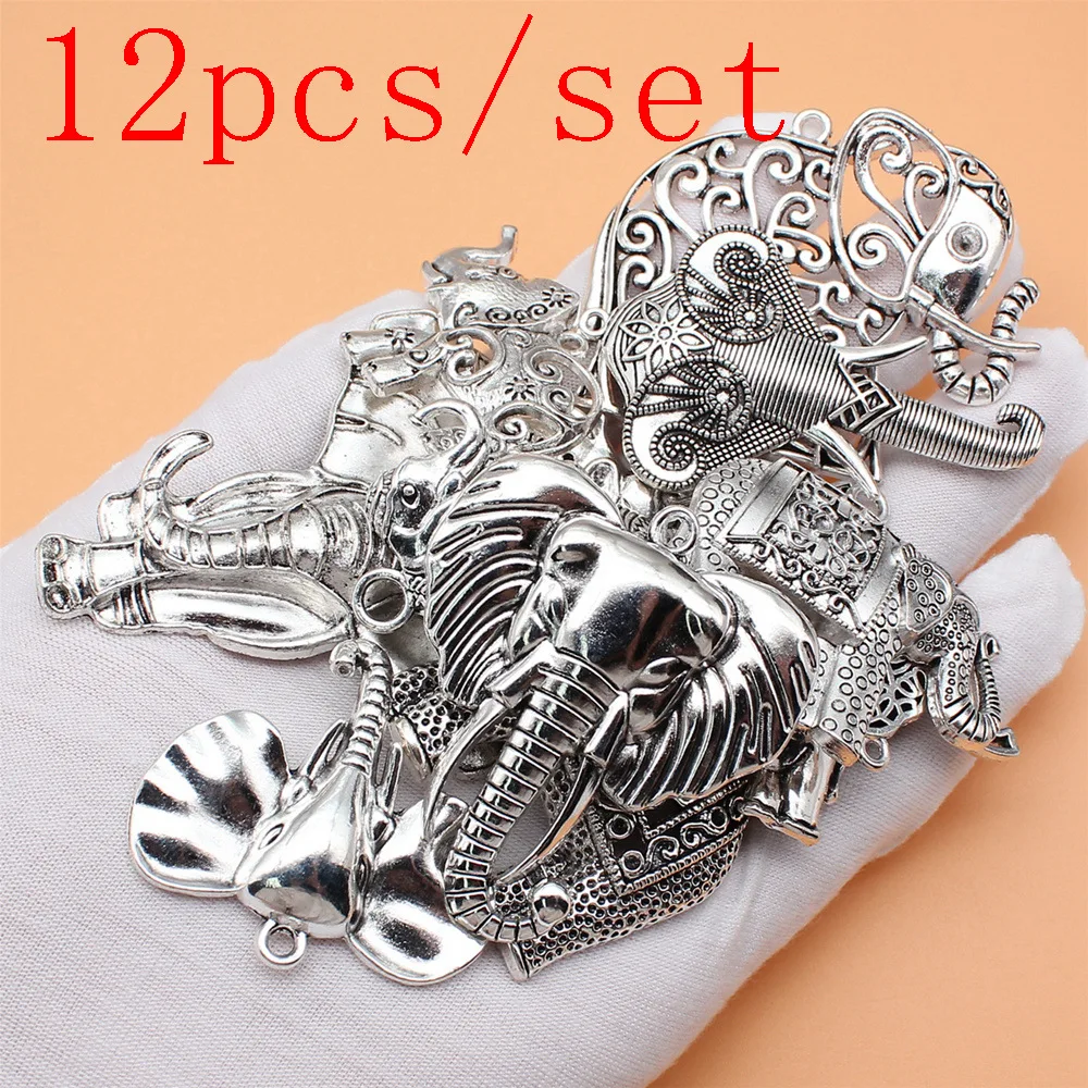 

12 шт./набор, шармы в виде слона