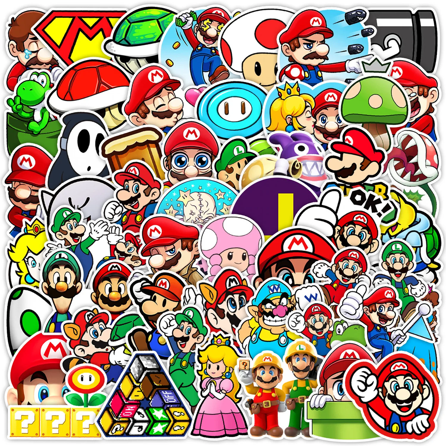 

10/30/50/100pcs Classic Cartoon Super Mario Stickers Decals Laptop Phone Scrapbook Luggage Cute Waterproof Sticker for Kid Toy