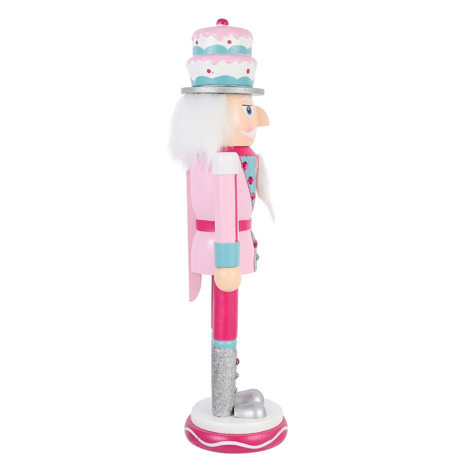 

Christmas Candy Nutcracker Ornaments Pink Candy Cane Wooden Soldier Pastel Nutcrackers Figures Traditional Holiday