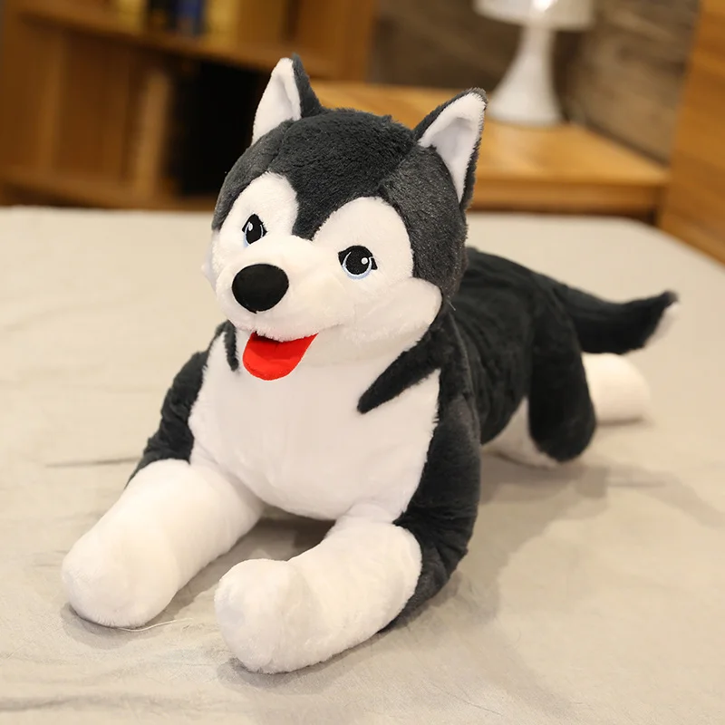 70cm Simulation Husky Dog Plush Toy Simulation Stuffed Dog Animal Toys for Children Soft Baby Doll Kids Lovely Birthday Gift