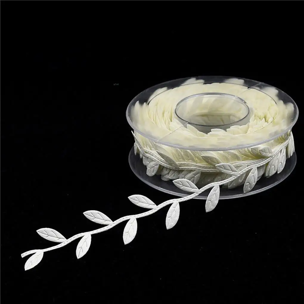 

15m Leaf Ribbon DIY Craft Wedding Party Baby Shower Decoration Garland Wreath Making Leaves Trim Ribbon