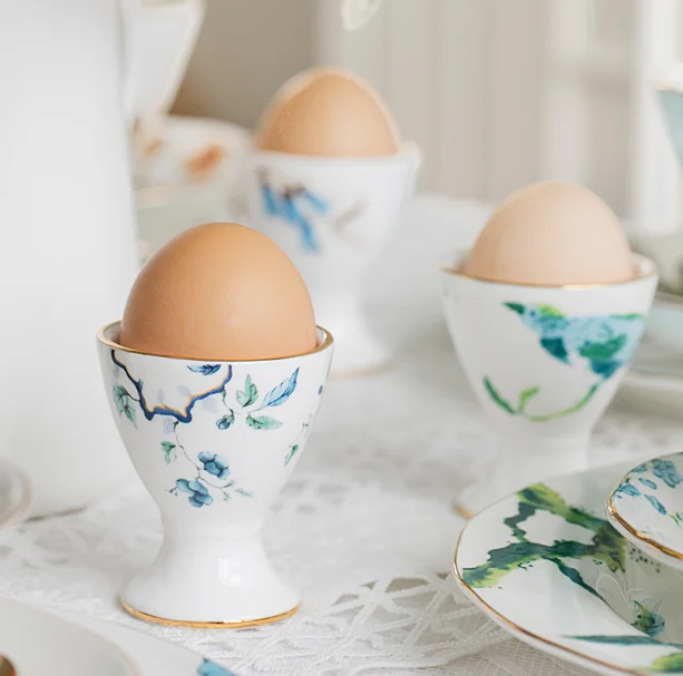 

European Style Ceramics Kitchen Breakfast Egg Cup Holder Egg Tools Creative Non-stick Egg Tray Simple Design Kitchen ToolsLFB742