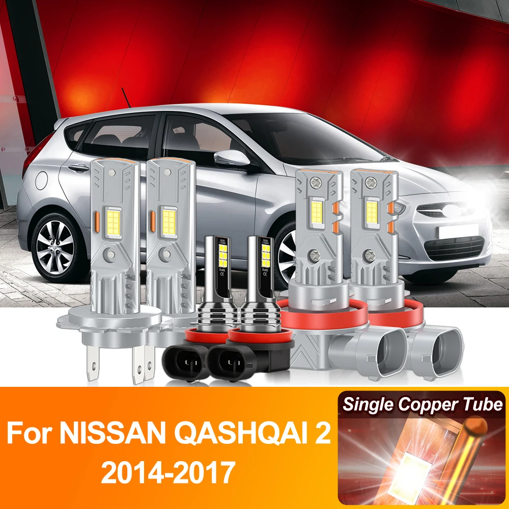 

CROSSFOX 60000LM Canbus светодиодная лампа для фар, ампула, противотуманные фары 12 В, Plug And Play для NISSAN QASHQAI 2 2014 2015 2016 2017