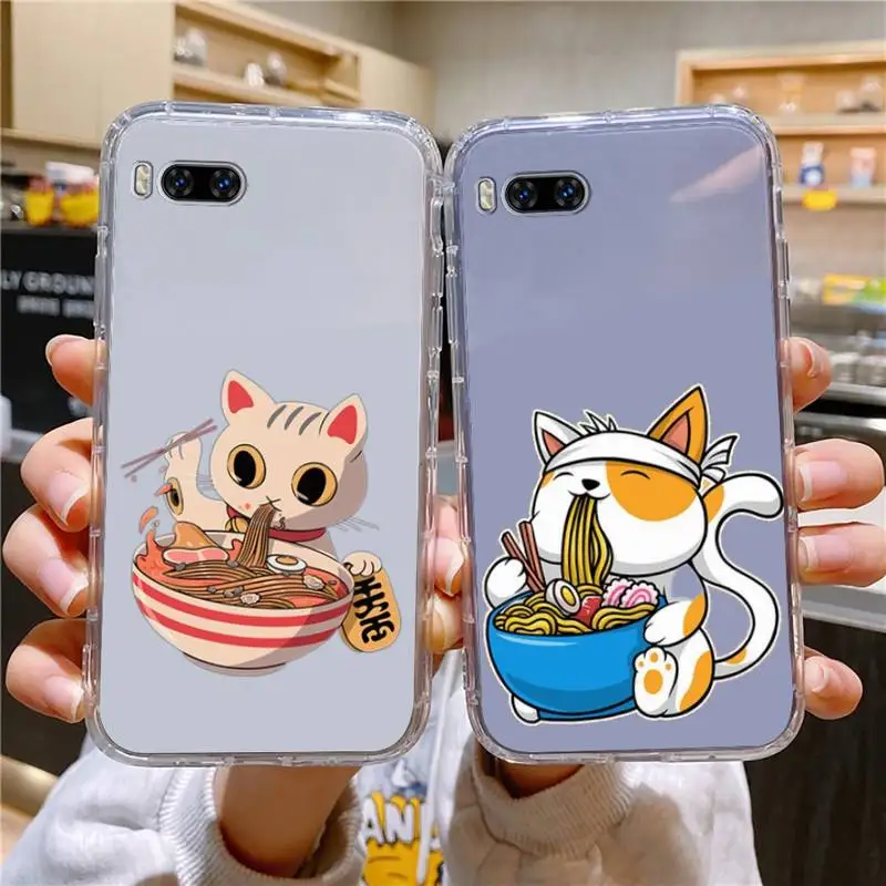 

Neko Ramen Japan Cat Phone Case For Huawei Mate P10 P20 P30 P40 P50 Smart Z Honor 50 60 70 Pro Lite Transparent Case