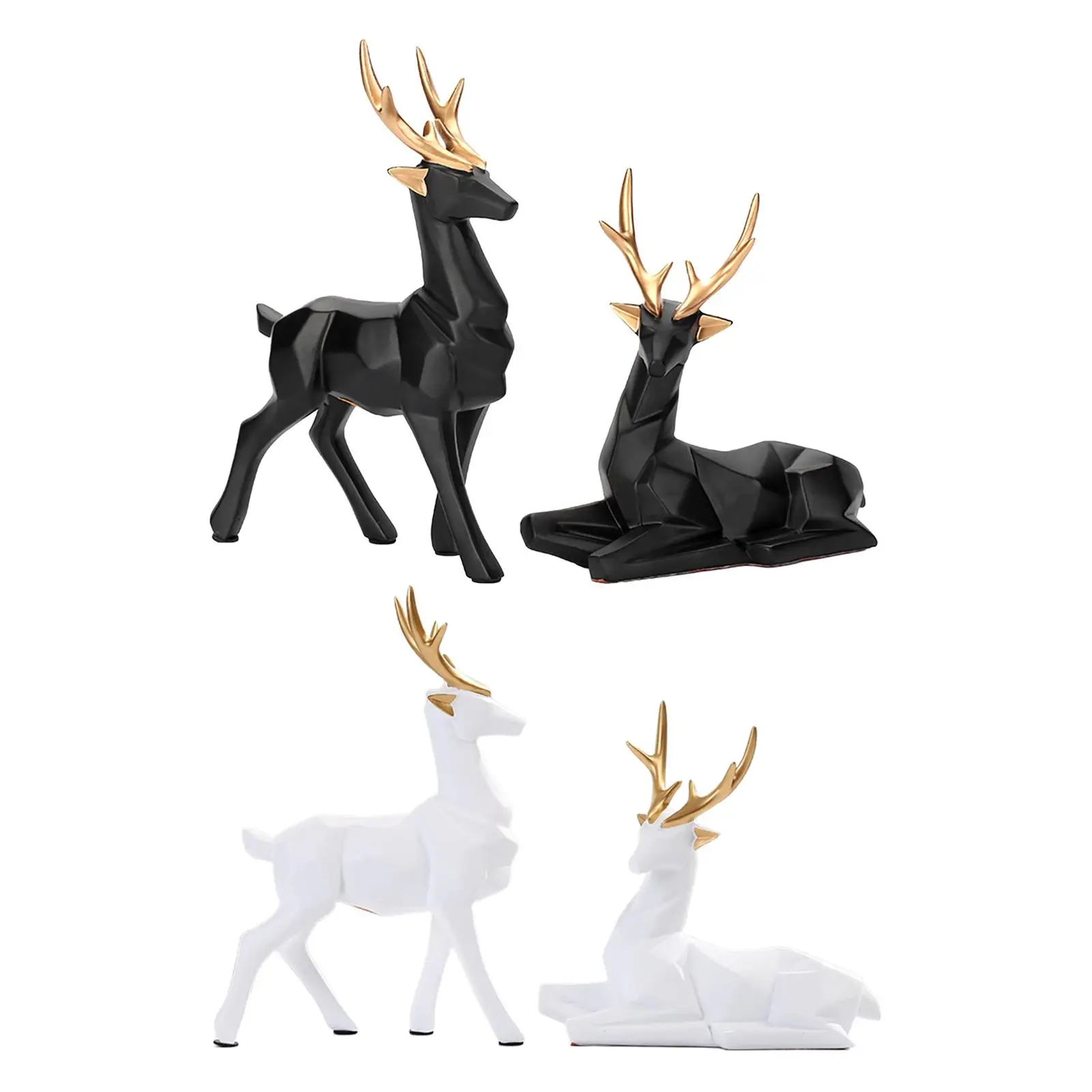 

Modern Reindeer Resin Sculpture Table Ornament Sculpture Collection Craft Creative Elk Deer Statue for Living Room Home