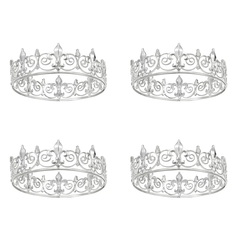 

4-кратная яркость для мужчин-металлические короны и диадемы принца, полная яркость (серебро)