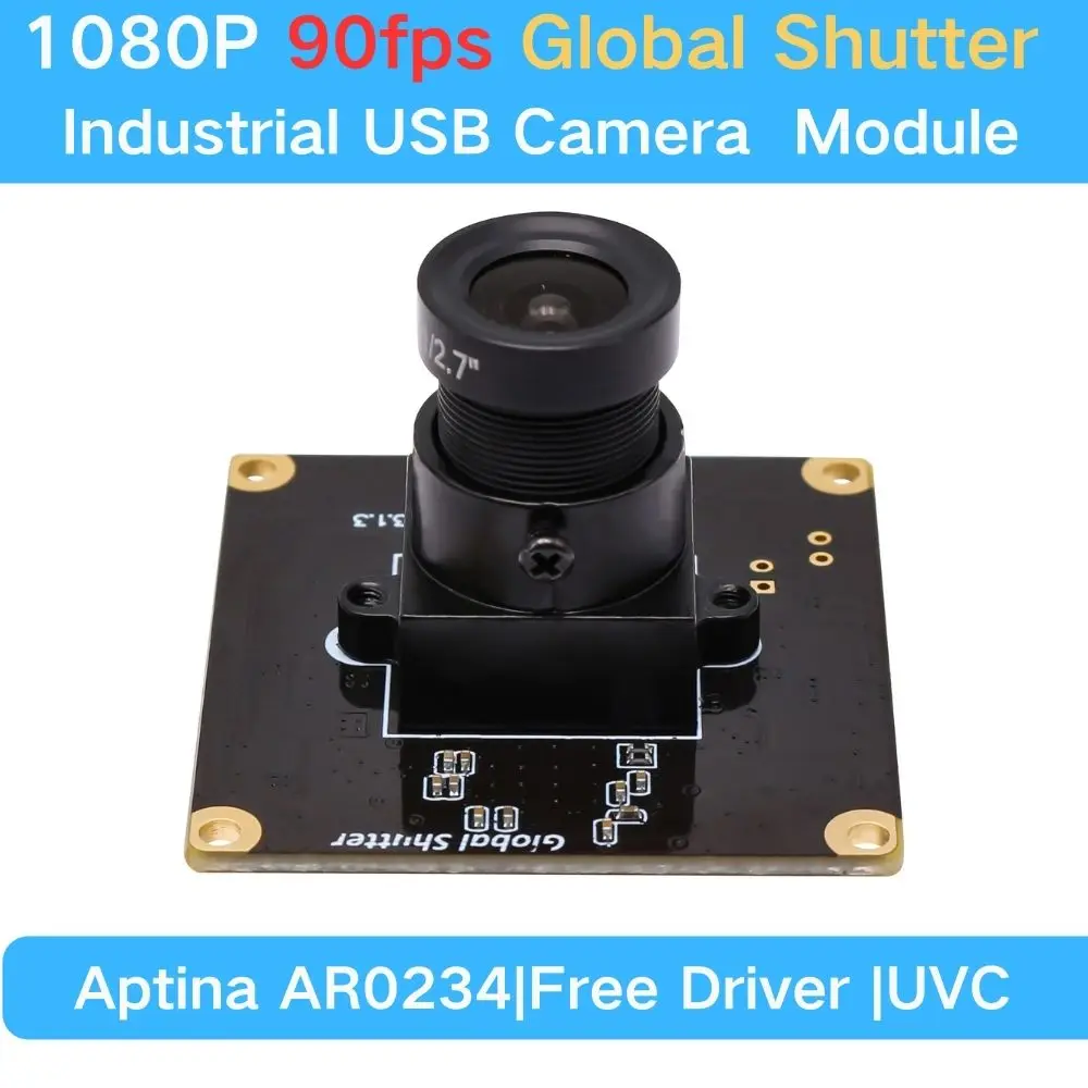 

Global Shutter 1080P 90fps High Speed USB Camera Module Aptina AR0234 Industrial Inspection UVC Free Driver Webcam Camera Module