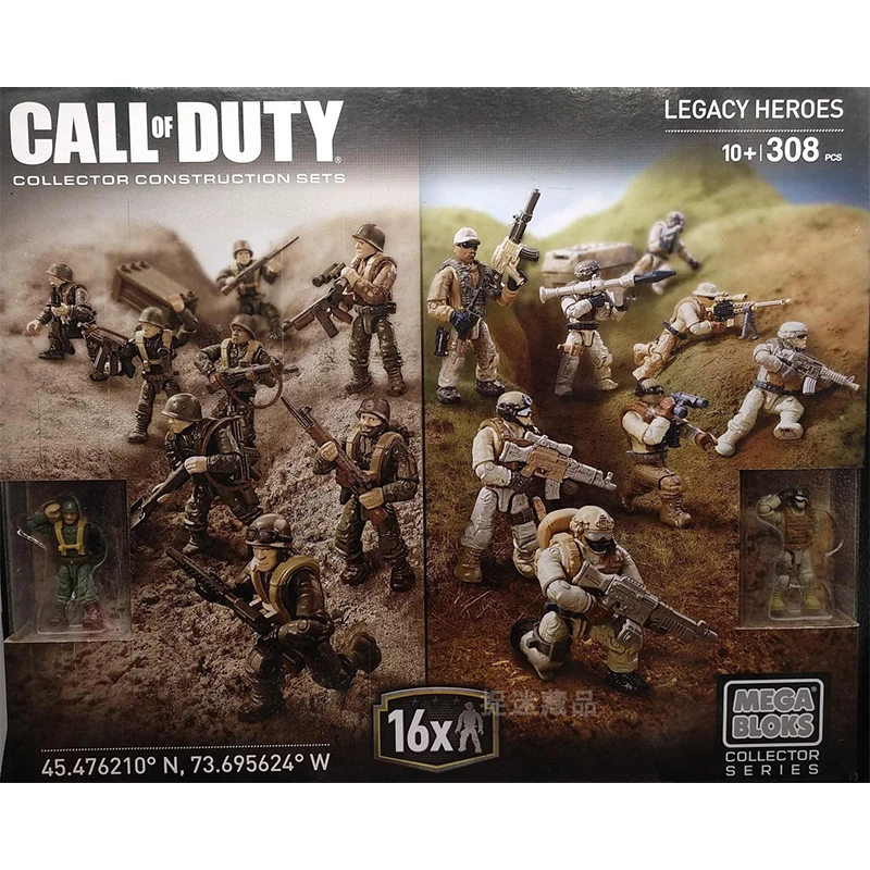 

Mega Bloks Call of Duty Collector Construct Sets Legacy Heroes Assembled Building Blocks 308Pcs Action Figure Collection Gifts