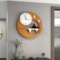 luxury modern wall clock art design silent nordic wood home decor wall watch digital reloj de pared living room decoration