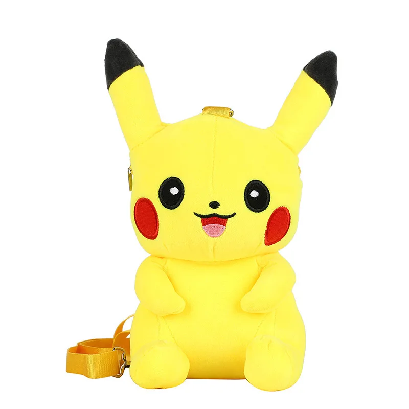 

Pokémon Pikachu Cute Plush Backpack Kindergarten Baby Cartoon Backpack Plush Stereo Doll Mobile Phone Bag Holiday Gift