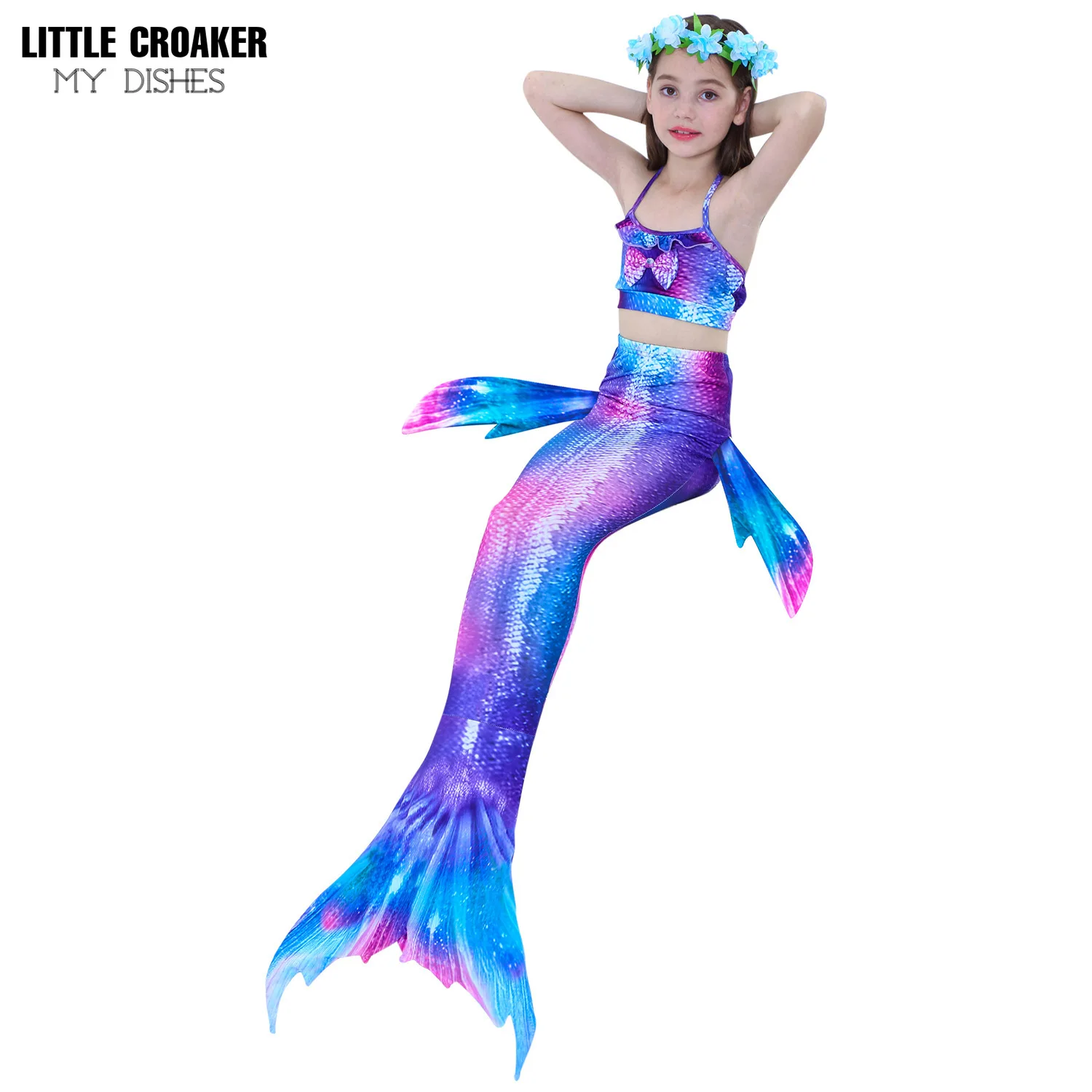 

Girls Mermaid Tails Swimming Party Costume Children Mermaid Swimsuit Bikini Set Bathing Suit Dresses Beach Costume