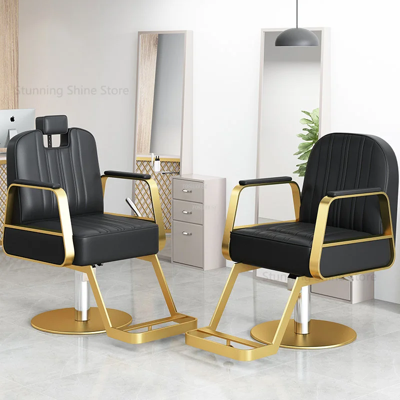 

American Salon Barber Chairs Simple Leather Art Hairdressing Chairs Nordic Salon Furniture Beauty Salon Chair Lift Swivel Chair