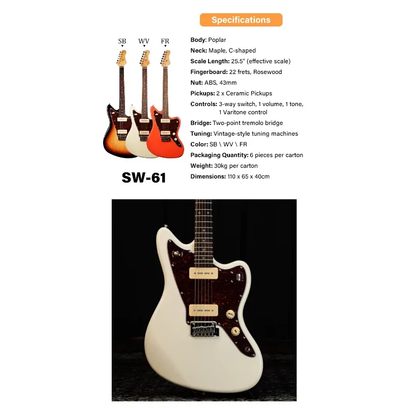 Высококачественные профессиональные электрогитары в стиле Telecaster с 6 струнами, доступные для заказа (art.: 3920dbc27f7ff) - 3920dbc27f7ff