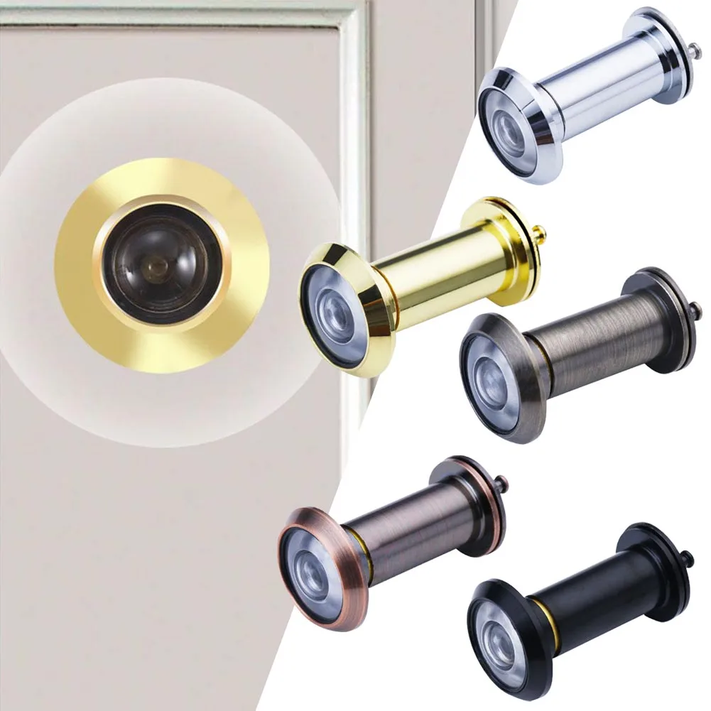 

1pc Door Viewer Peephole Door 200 Degree Adjustable Glass Lens Eye Sight Hole With Privacy Cover Zinc Alloy Furniture Hardware
