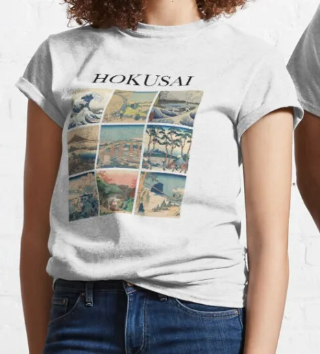 Hokusai коллаж Kanagawa футболка % 100 Премиум качество