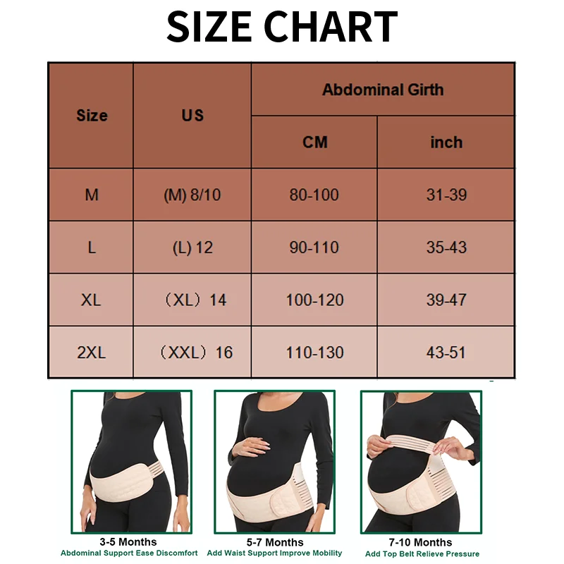 Abdominal Support Belt For Pregnant Women 3 In 1 Support Belly Band Back Support Brace Protector Maternity Clothes Waist Cincher