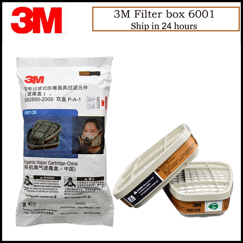 

3M 6001 Painting Gas Cartridges Chemical Respirator Organic Vapor Cartridge Respiratory Protection For 7502 6200 6800 Gas Mask