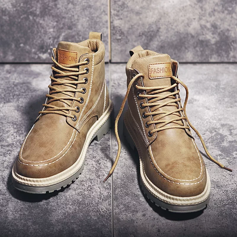 

Мужские ботинки из натуральной кожи, на шнуровке