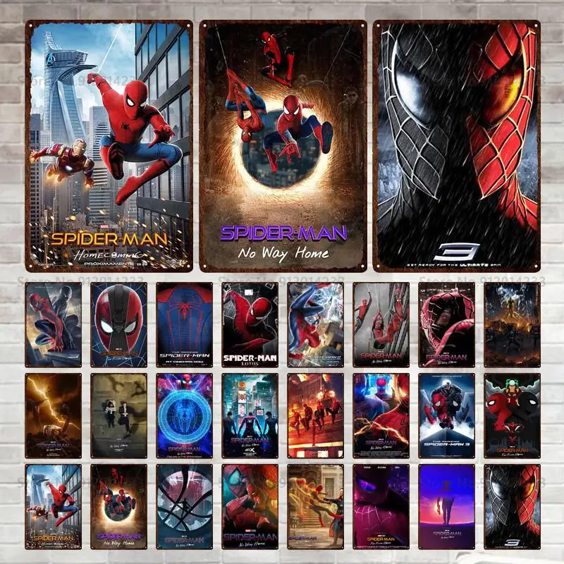

Металлический жестяной альбом Disney, Постер по мотивам фильма Marvel, Человек-паук, Супергерой, металлический знак, винтажное настенное искусств...