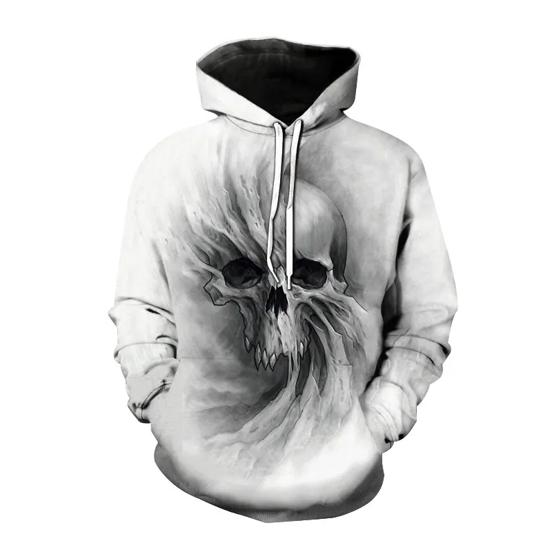 

2023 New Men's Skull Graphic Hooded 3D Print Sweatshirt Casual Casual loose fitting long sleeved hoodie Top 2XS-5XLsize