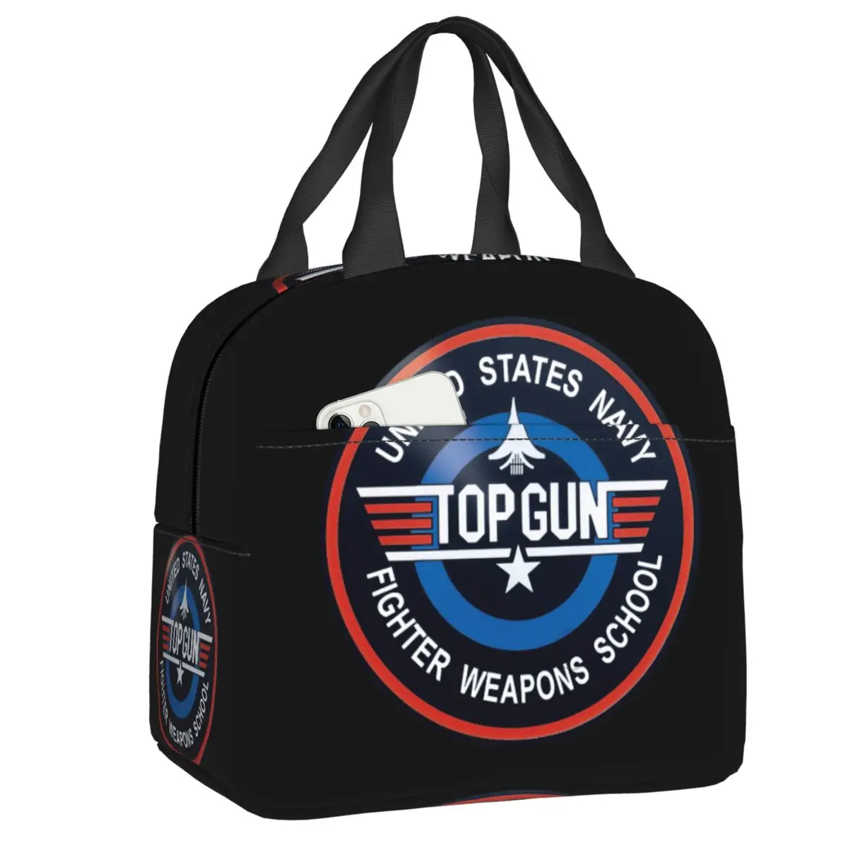 

Air Force Fighter Jets Top Gun Lunch Bag Tom Cruise Maverick Film Thermal Cooler Insulated Lunch Box for Women Kids Food Bags