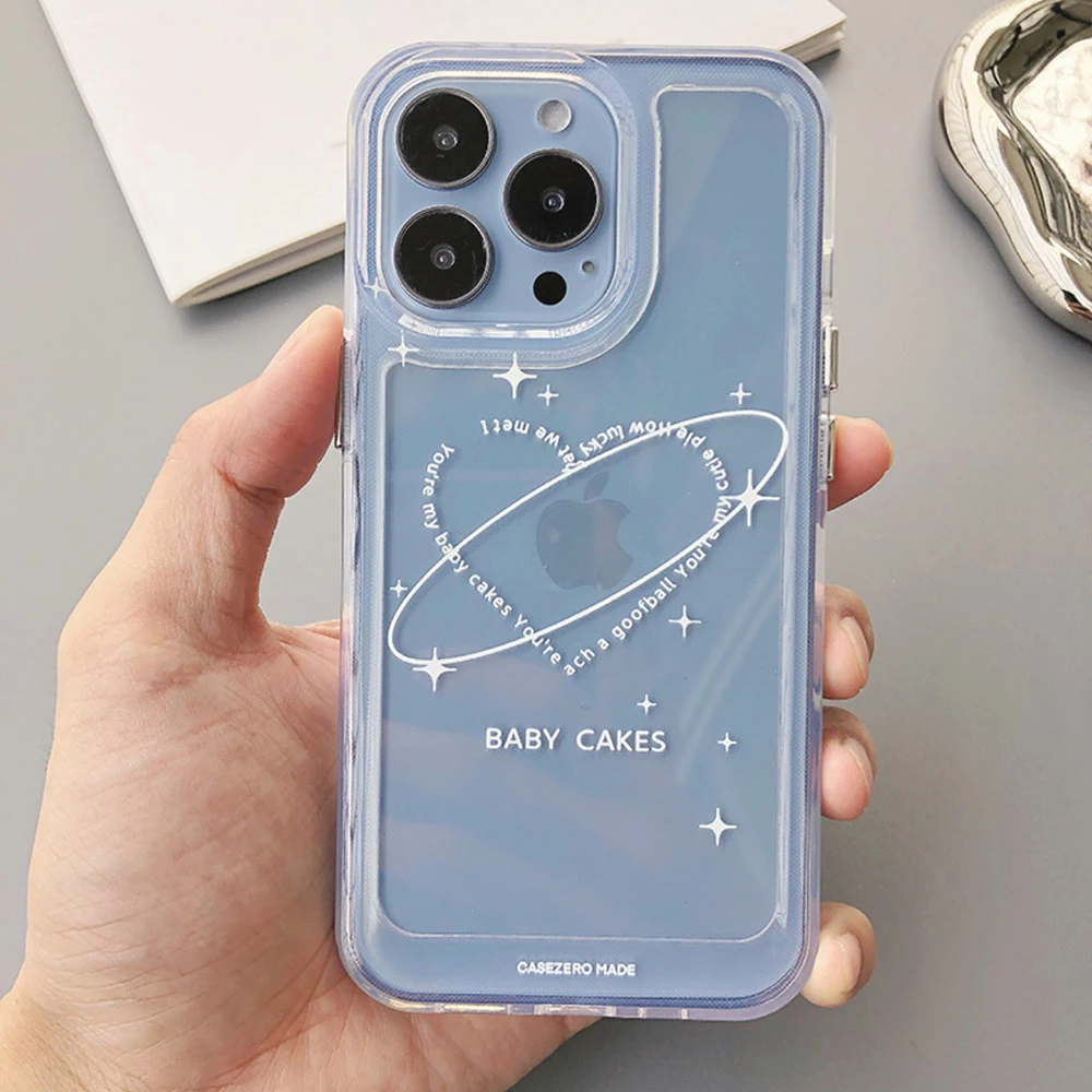

Love Heart Space Case For iphone 7 8 Plus 11 12 13 Pro Max XR X Xs Max SE 2020 2022 Soft TPU Transparent Anti-drop Space Covers