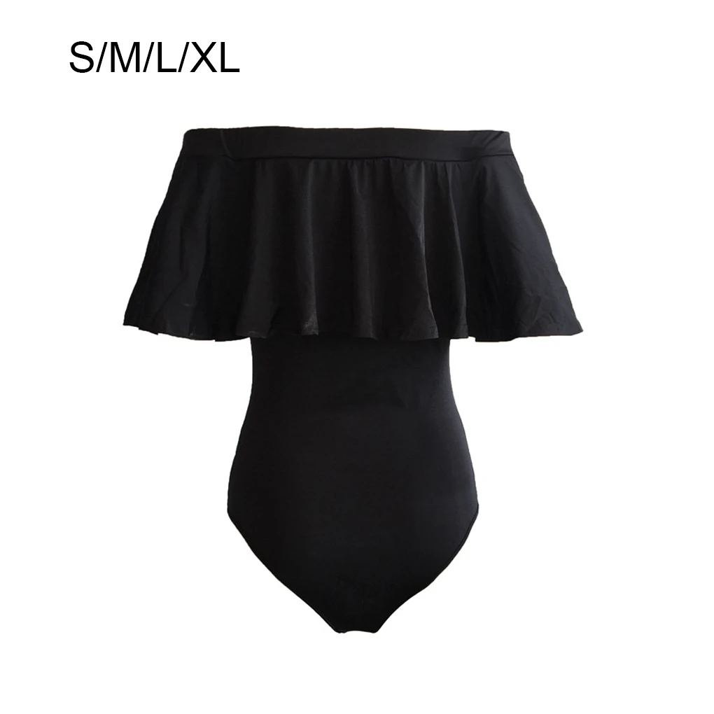 

Women Summer Swimsuit Ladies Surfing Sunbathing Jumpsuit Girls Swimming Photography Boat Neck Swimwear Beachwear S