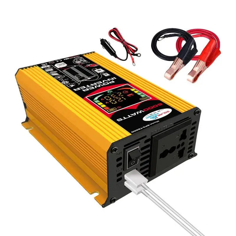 

6000W Car Power Inverter Modified Sine Wave Direct-current 12V To AC 220V 110V Transformer Converter Car Charger Converter