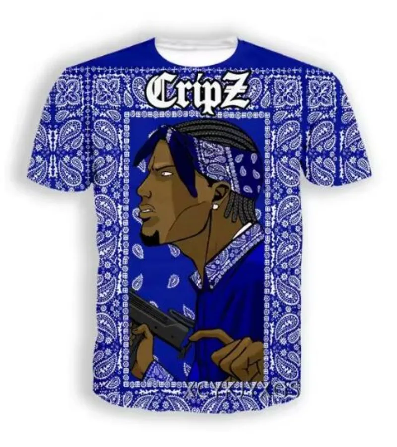 Новая модная мужская/женская футболка-бандана Blood Gang летний стиль унисекс