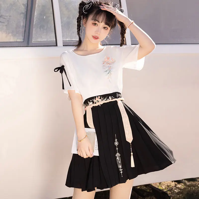 

2023 autumn new chinese traditional ancient song hanfu women casual daily dress japanese jk style improved hanfu a281