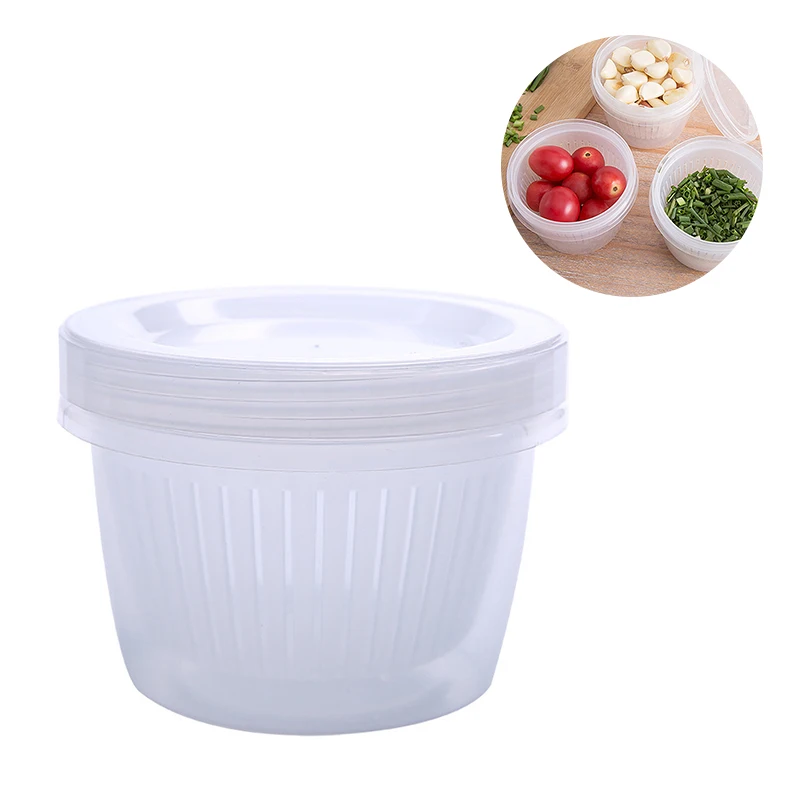 

Двухслойный контейнер для овощей, герметичный контейнер для хранения свежести с дренажной корзиной, ситечко для холодильника