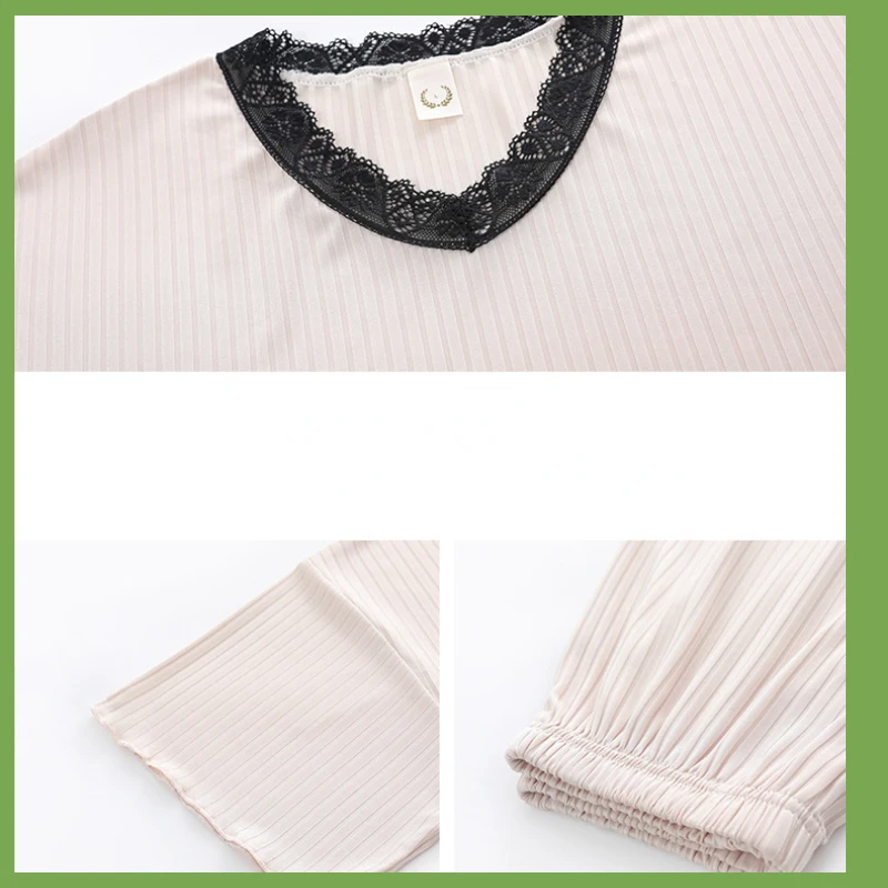 Women's Pajamas Summer This Simple Casual V-neck Short-sleeved Shorts Home Service Suit Lace Decoration Comfortable Sleepwear