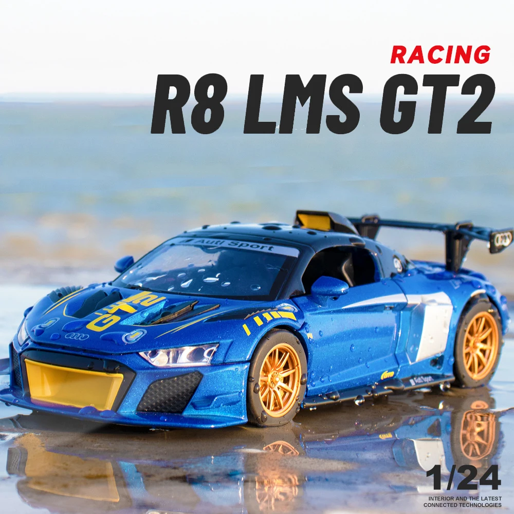 

1:24 Diecast Alloy Model Car Simulation Audi R8 LMS GT2 for Children Miniature Metal Vehicle Racing Collectible Gift Boy Hot Toy