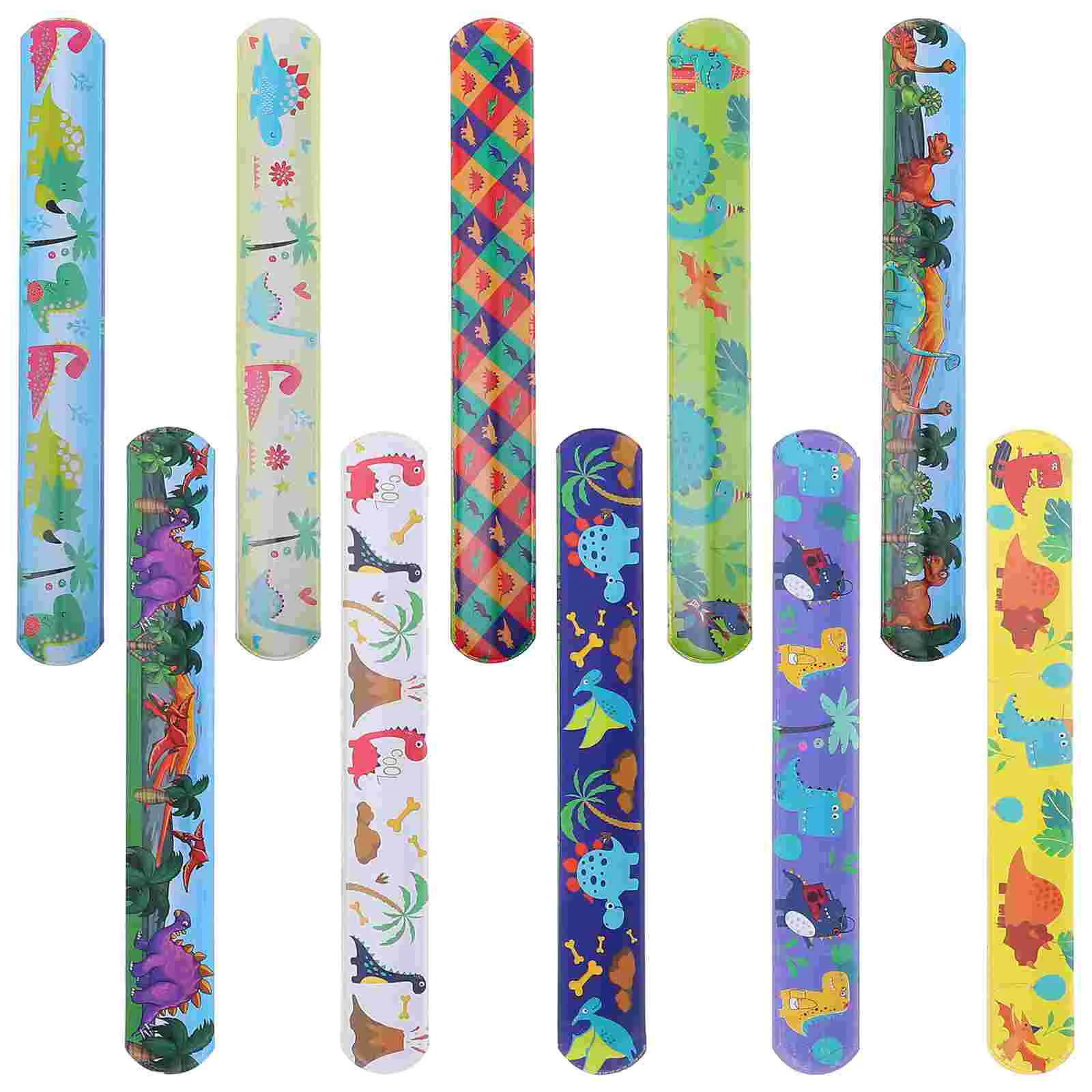 

100 Pcs Party Supplies Dinosaur Toys Bulk Snap Bracelets Steel Theme Wristband Reuseable