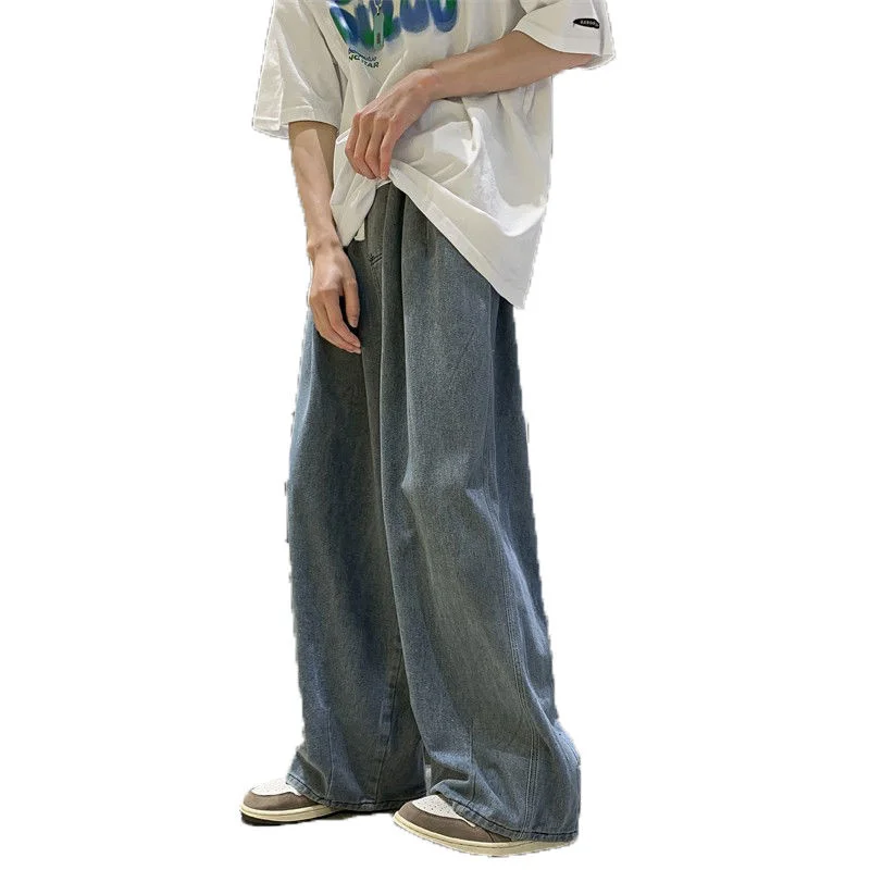 Blue Jeans Baggy Men's Fashion Oversized Casual Wide Leg Jeans Men Streetwear Loose Hip Hop Straight Denim Pants Mens Trousers