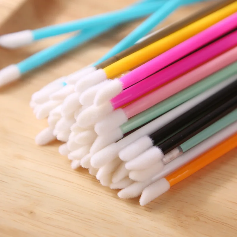 

Sdatter 50 Pcs Disposable Lip Brush Lipstick Lip Glossy Eyelash Lash Extension Mascara Wands Applicators Cleaner Makeups Tools C