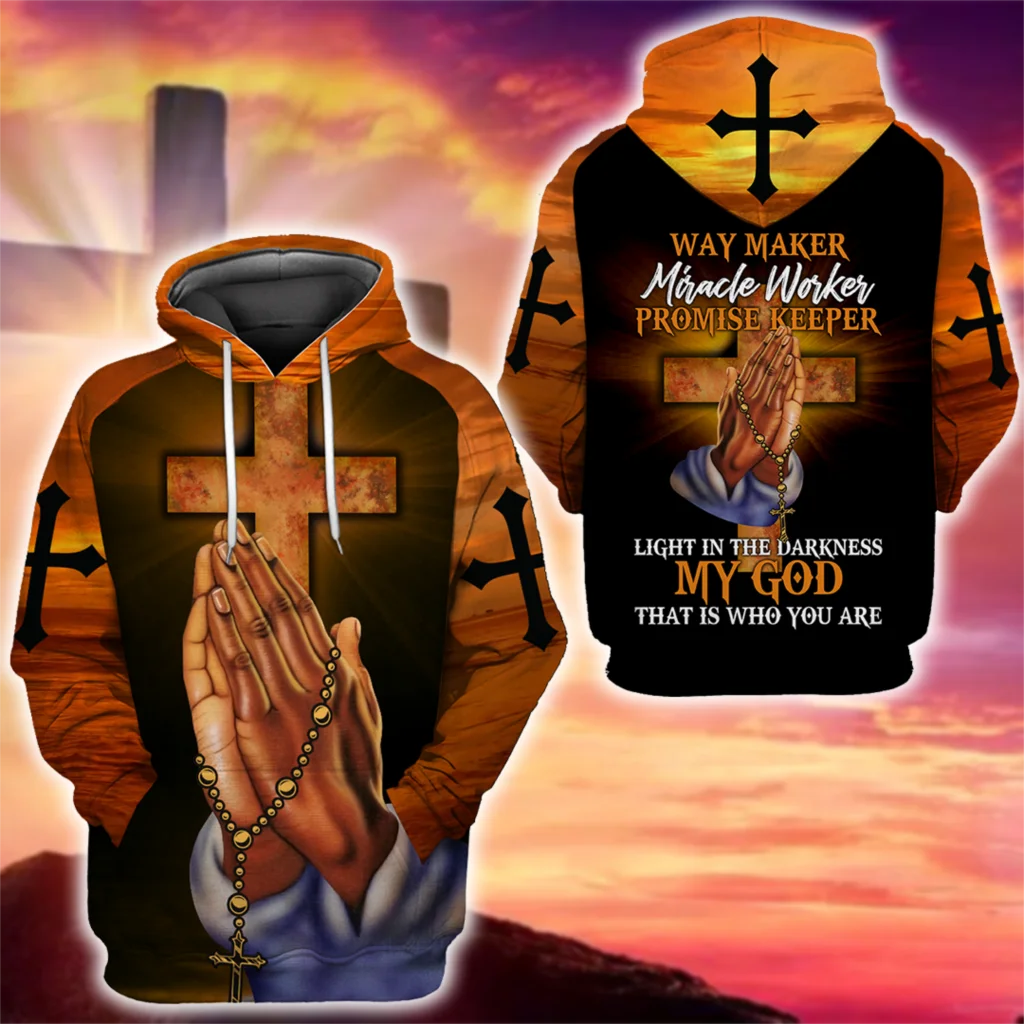 

Brand hoodie Jesus tattoo, 3D printing men's sweatshirt Harajuku streetwear zipper pullover jacket casual sportswear model-25