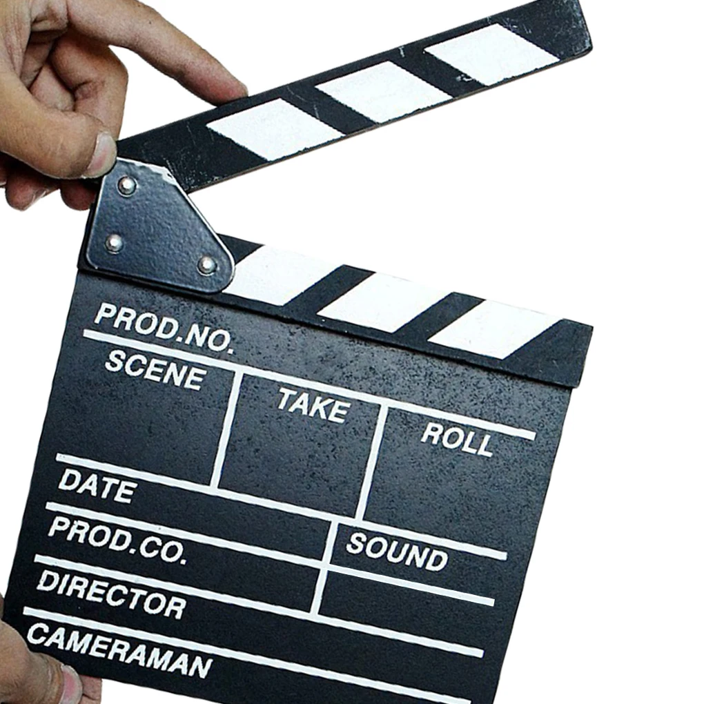Director Video Scene Clapperboard TV Movie Clapper Board Film Slate Cut Prop Plank