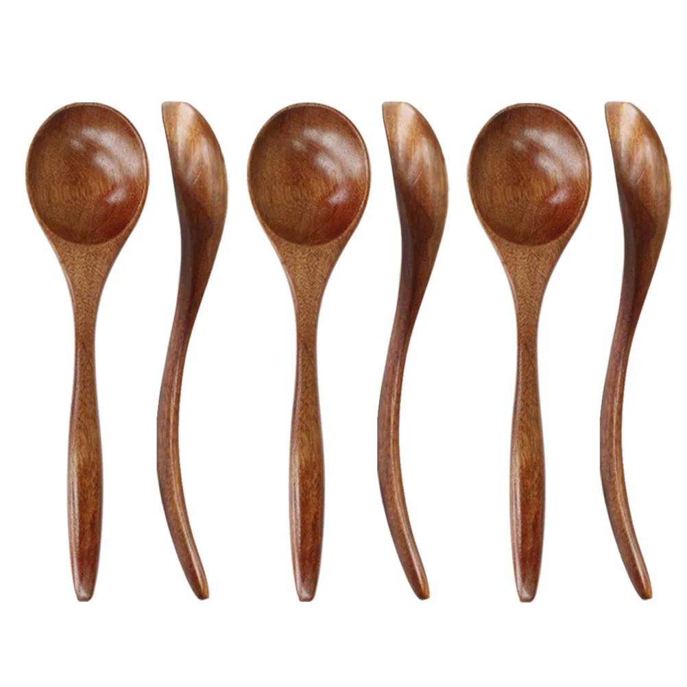 

6Pcs Spoon Spoon Wooden Spoons for Cooking Wooden Seving Spoon Wooden Eating Spoons Wooden Coffee Spoons Mixing Spoons