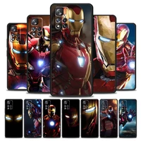 marvel iron man hot for xiaomi redmi note 10 10s 9 9s 9t 8 8t 7 6 5 pro 5g silicone soft tpu black phone case cover coque shell
