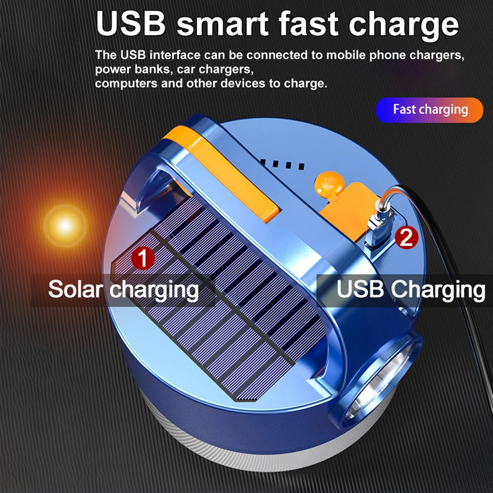 

Портативный фонарь на солнечной батарее для кемпинга, 3 режима