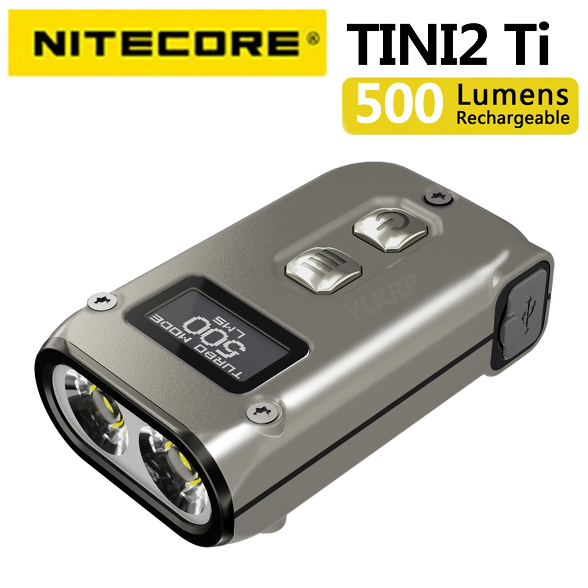 Титановый умный двухъядерный ключ NITECORE TINI2 Ti 500 люмен заряжается с USB Type-C. - купить
