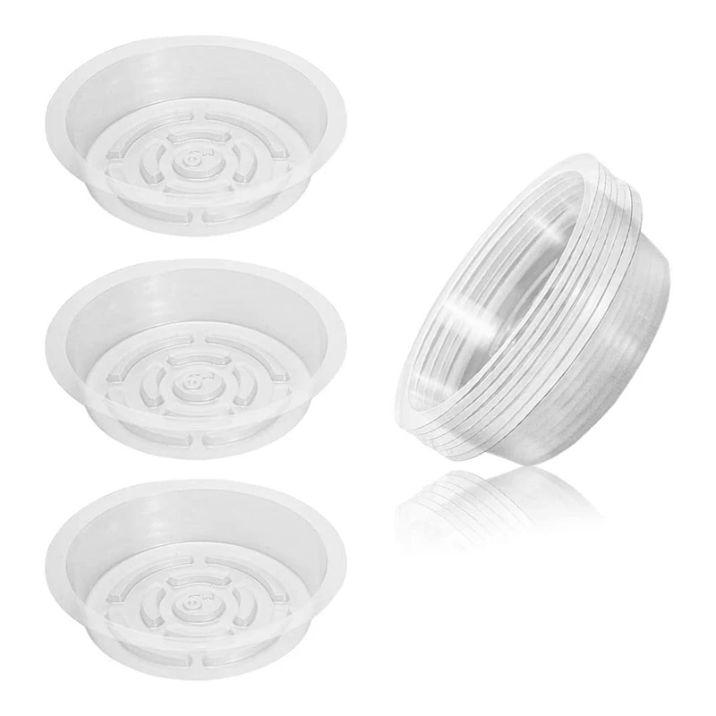 

10Pcs 8Inch Clear Plant Saucer Plastic Drip Trays For Indoor And Outdoor Plants For Holding Succulent Flower Planter Pot