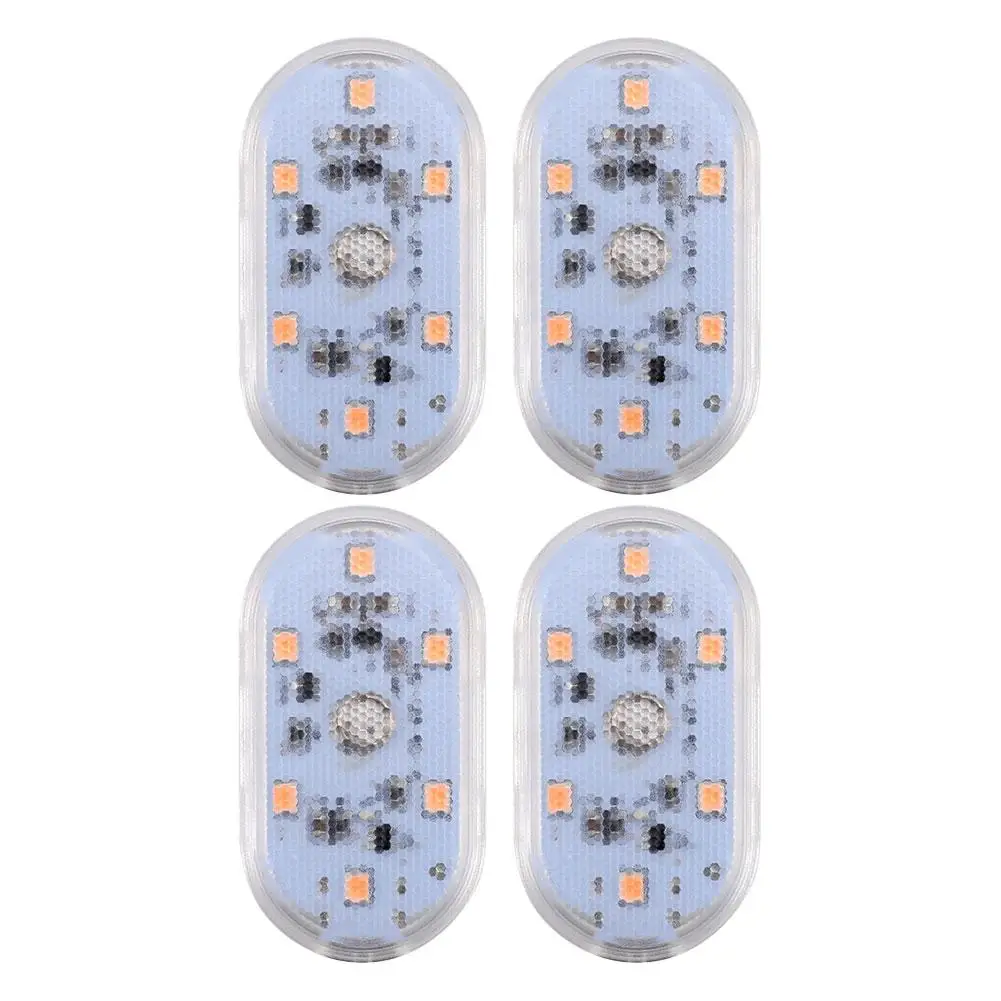 

1/2/4 шт. мини-автомобильный светодиодный светильник с зарядкой через USB, внутренняя лампа для подлокотника, сенсорная магнитная лампа для чтения, лампа для ног