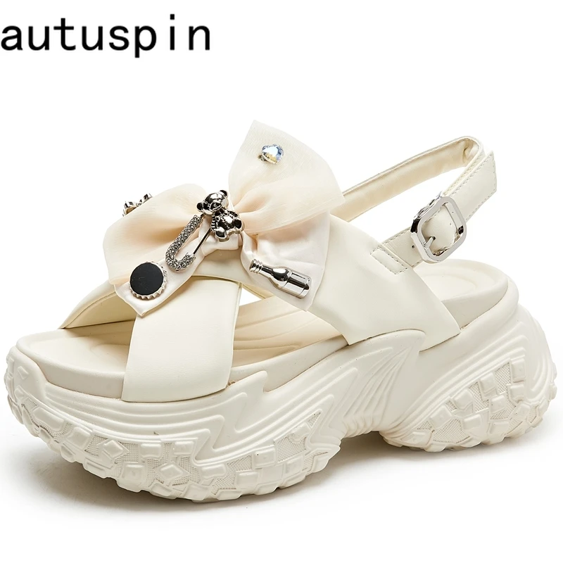Женские босоножки в римском стиле Autuspin новые сандалии на платформе с