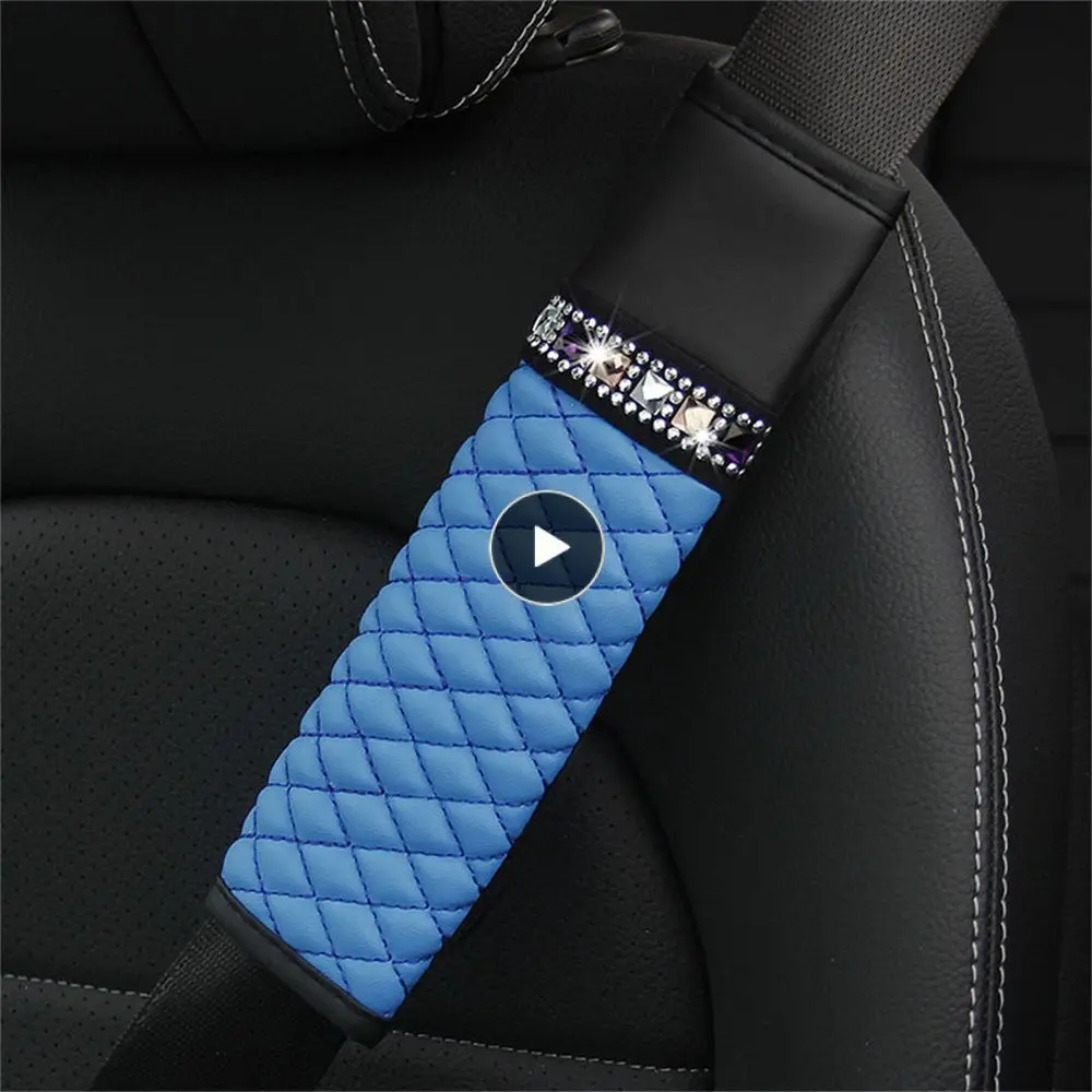 

Наплечный чехол для автомобильного ремня безопасности, дышащий кожаный чехол на плечо автомобиля с бриллиантами, удобный мягкий защитный чехол, автомобильные принадлежности
