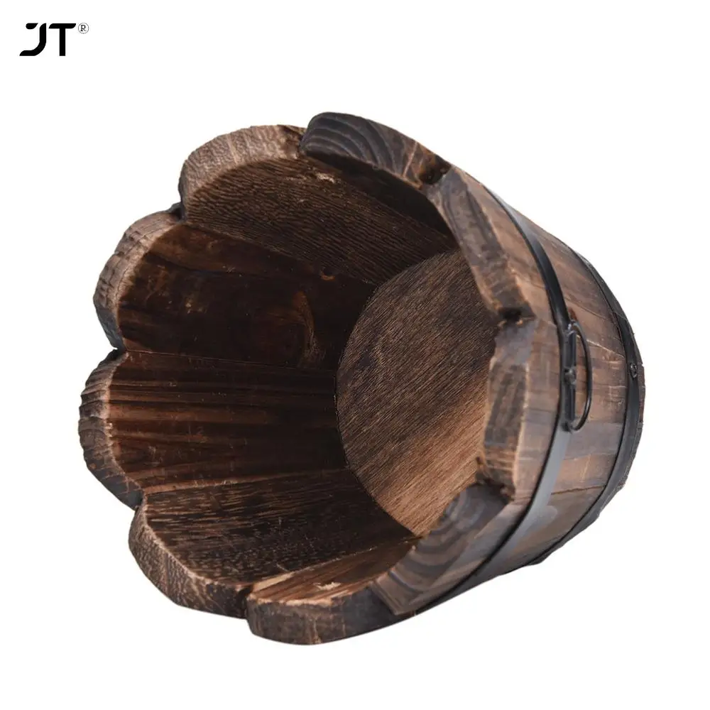

Vintage Wooden Small Barrel Primaries Wooden Ornamental Flower Pot Succulents Box 10x12x9cm