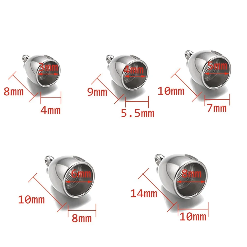 20 шт. торцевая крышка из нержавеющей стали веревка с пряжкой крючок для DIY