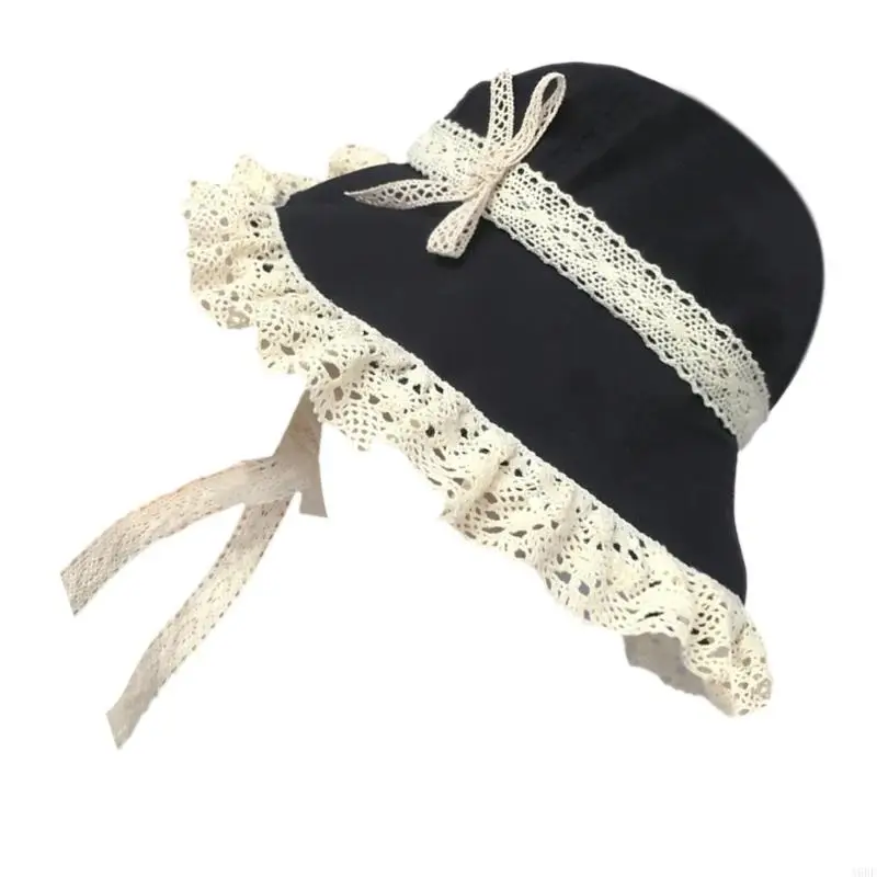 A9bf Элегантная база Millinery Base Victorian Bonnets Hat Кружевая лента для девочек Women Wintage Pillbox